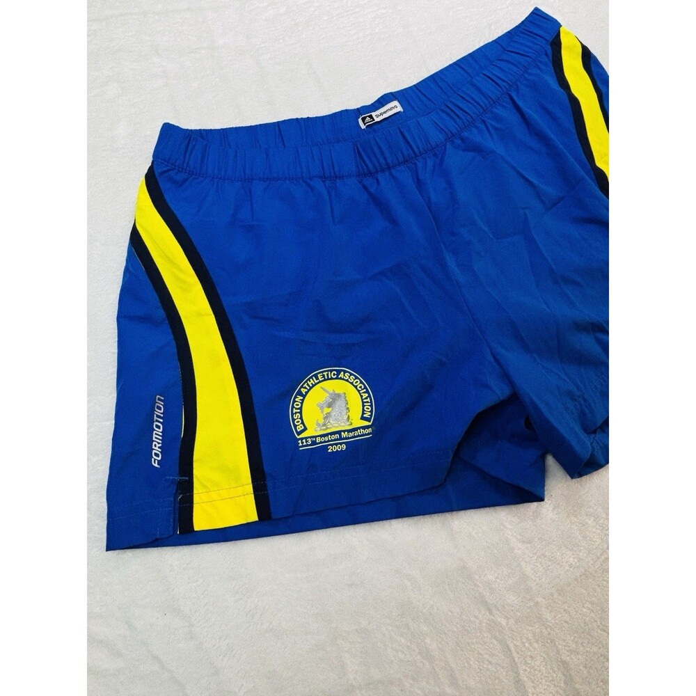Vintage  Adidas 2009 Boston Marathon Running Shorts Mens M Yellow Blue BAA  RARE